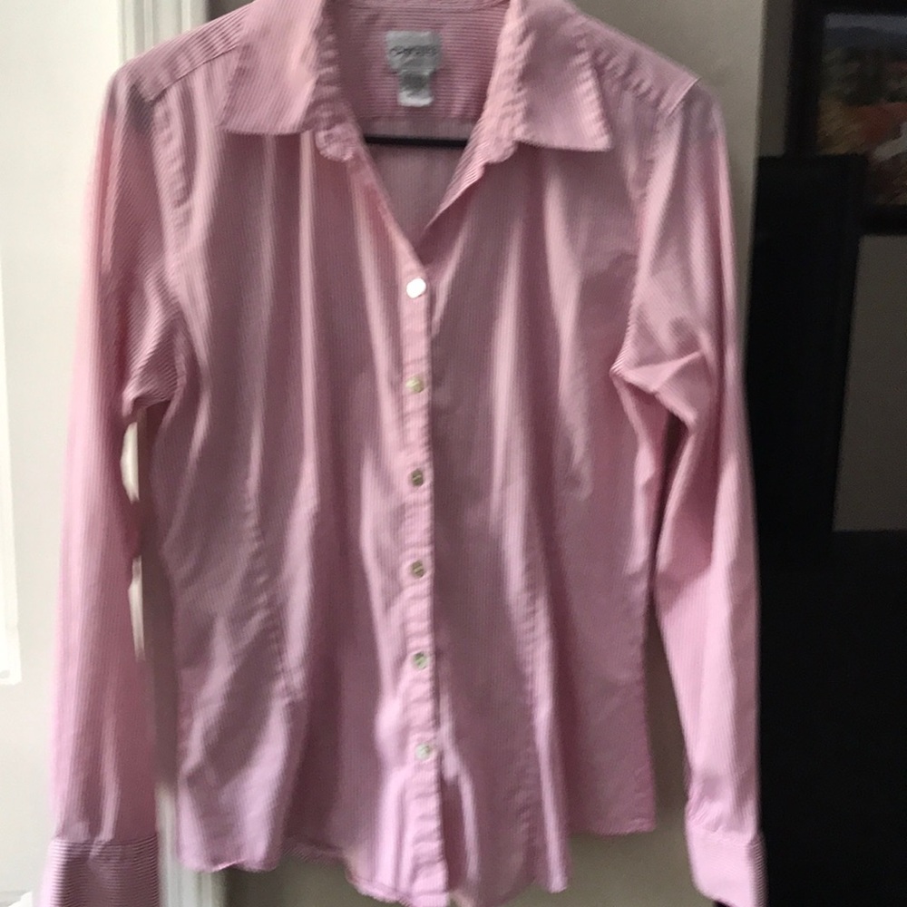 Chico’s blouse white with red strips